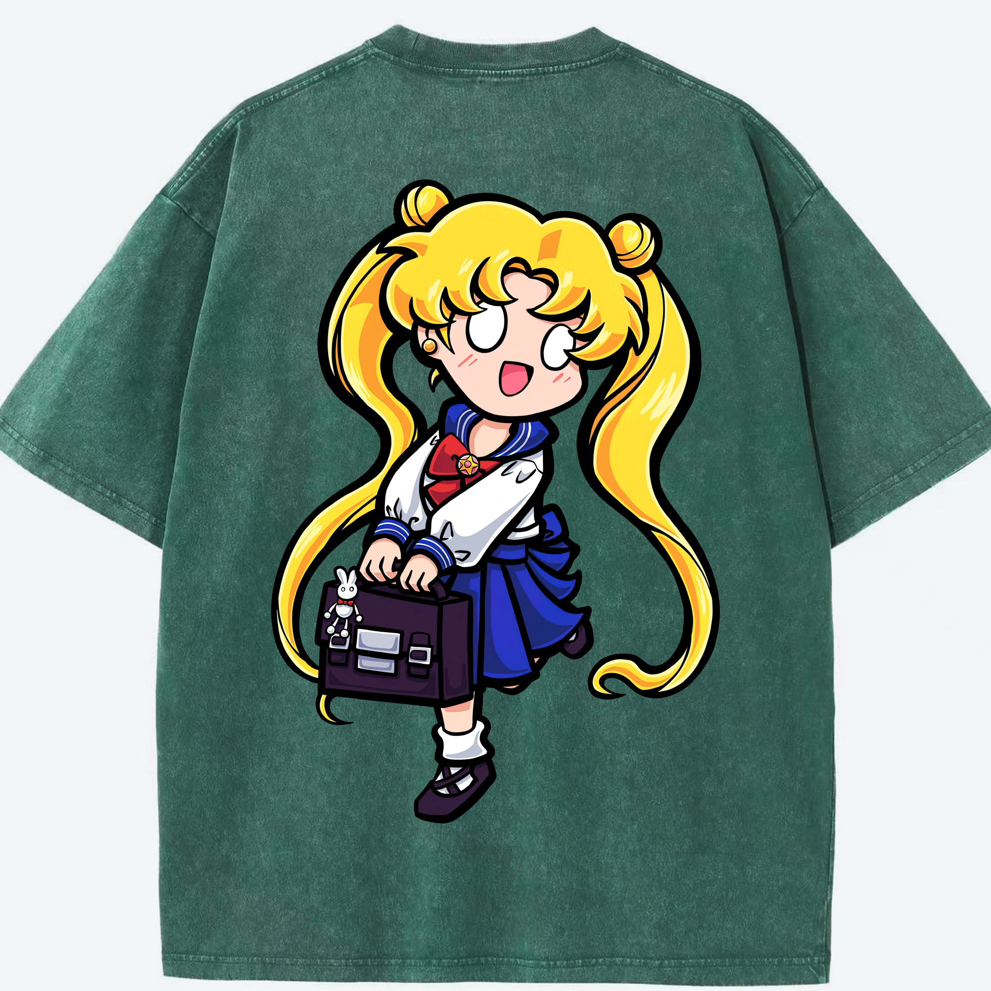 （画像用） 美少女戦士セーラームーン 愛野 美奈子 あいの みなこ Sailor Moon Aino Minako 綿100% ヴィンテージ風 半袖Tシャツ（背面プリント）